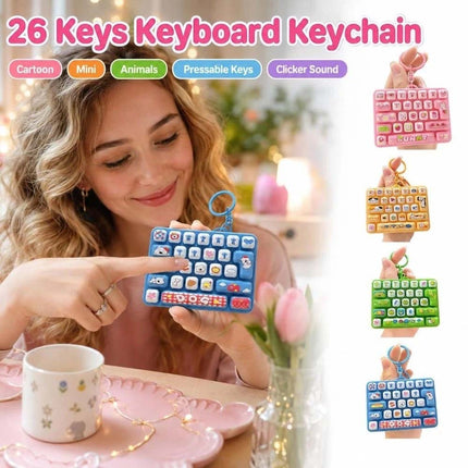Mini Fingertip Button Keyring Cartoon Stress Relief Fidget Toy Travel Use
