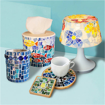 Irregular Mixed Crystal Glass 1kg Mosaic Tiles Kitchen Bathroom Art Craft Supplies