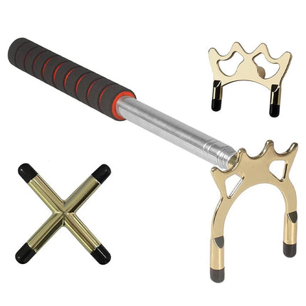 4PCS Pool Snooker Billiard Table Cue Rest Cross and Spider Jigger Brass Set AU