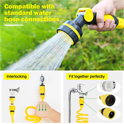 20m Expandable Garden Hose Flexible Water Pipe Set with 10-Pattern Spray Nozzle