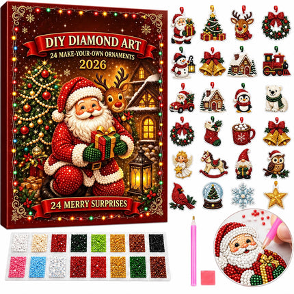 Christmas Advent Calendar 2026, 24 Pcs Diamonds Painting Kit Countdown Box
