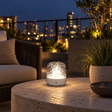Water Ripple Ambient Night Light, 3-Color Touch and Remote Control Bedside Lamp