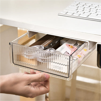 Multipurpose Under Desk Drawer Organizer Slide Buckle Desk Storage Drawer Home