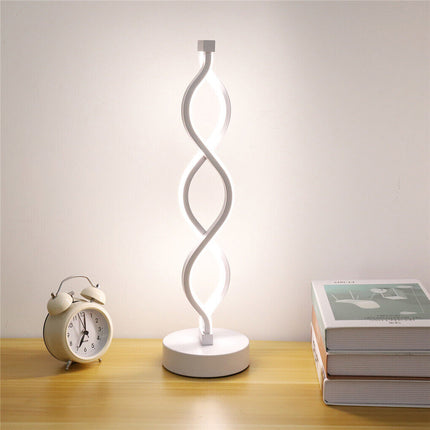 Bedside Lamp 3-Way Dimmable Spiral LED Table Lamp Nightstand Desk Reading Light