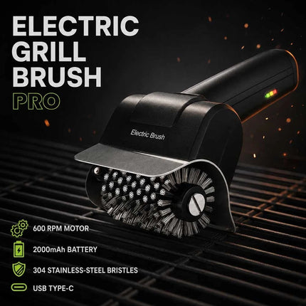Cordless Electric BBQ Grill Brush Cleaner 1100RPM Rechargeable Stainless Steel