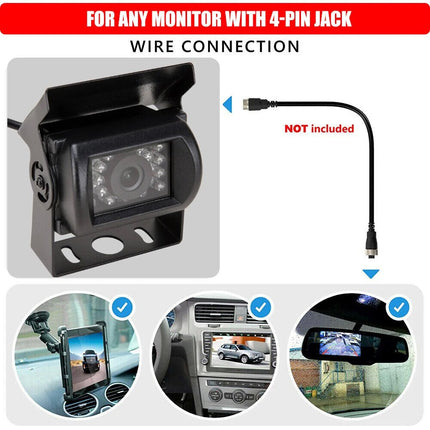 4 Pin CCD Car Bus/Truck/Trailer Reverse Camera Night Vision Rear View Reversing