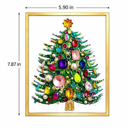 1 Set DIY Christmas Tree Art Kit Gem Art Jeweled Holiday Craft Kit Decoration