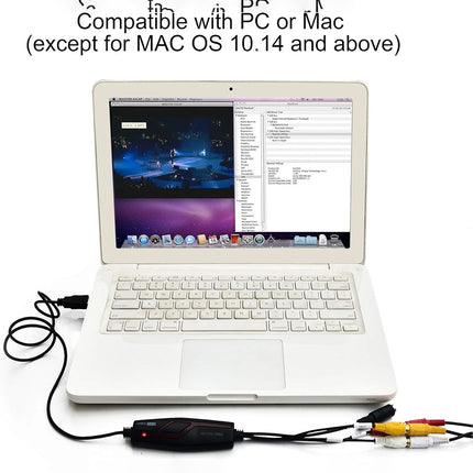 Video Grabber Capture Card Hi8 VCR VHS to Digital DVD Converter, Windows 10 Mac