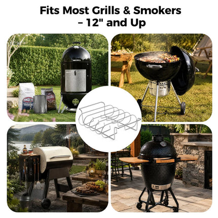 1/2PCS Rib Rack for Smoking and Grilling, Holds 6 Full Racks, Rust-Resistant