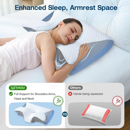 Memory Foam Neck Contour Pillow Cervical Orthopedic Groove Ergonomic Support