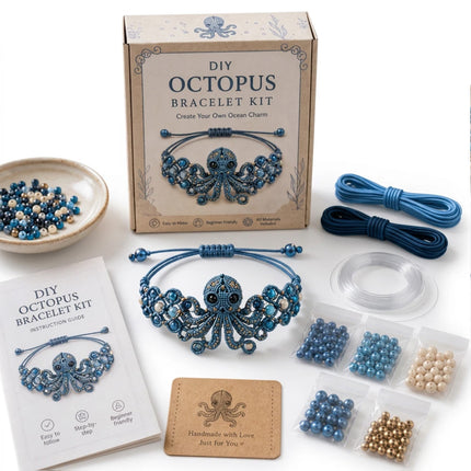 DIY Beaded Bracelet Making Kit,3D Animal Bead Craft Kit Octopus