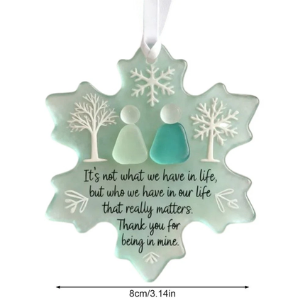 Snowflake Shaped Sea Glass Friendship Ornament Christmas Decoration Gifts