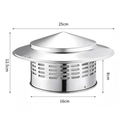 1Pc 75-200mm Fireplace Chimney Caps Roof Cowl Metal Top-Hat Flue Rain Cap Cover