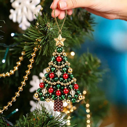 DIY Beaded Christmas Tree Ornament Craft Kit Handmade Beaded Hanging Set Style 1