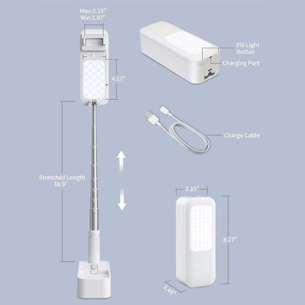LED Fill Light Phone Holder Selfie Fill Lamp Holder w/ Bluetooth Remote Control