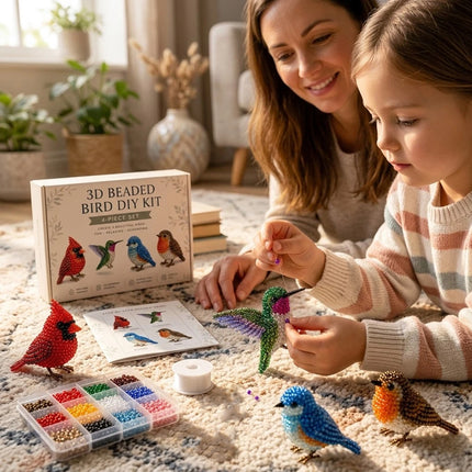 2026 Tiny 3D Beaded Animal DIY Kit, Cute Bird & Animal Beading Craft Set