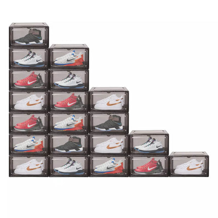 5-Piece  Black  Premium Acrylic Shoe Box Sneaker Display Storage Case Stackable Magnetic Door