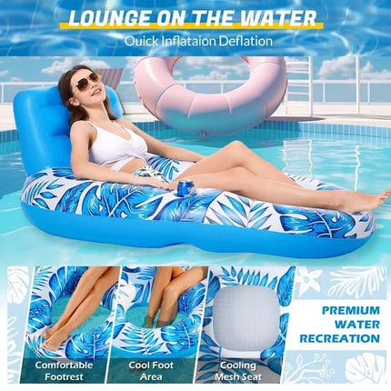 Inflatable Floating Hammock Water Mat Bed Float Chair Swimming Pool Sport Toys