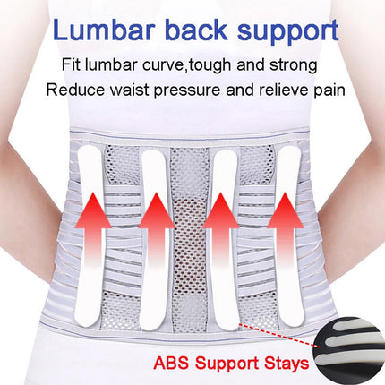 Therapy Lumbar Lower Back Brace Support Belt Sciatica Pain Relief Posture Unisex L