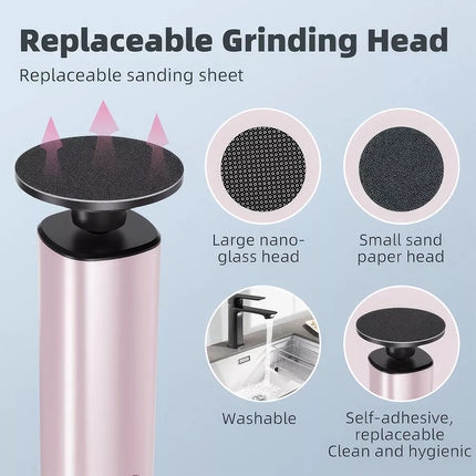 Electric Callus Remover Powerful Electric Foot File Grinder Sander Machine Speed Rose gold