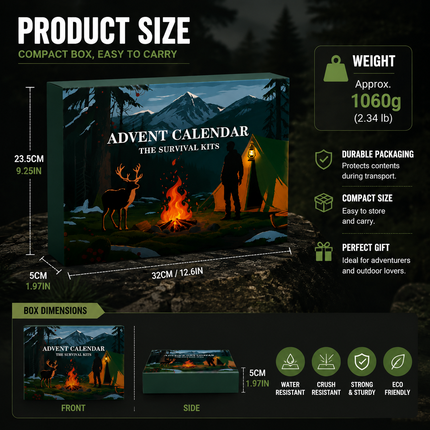 24 IN 1 Advent Calendar Outdoor Camping Gear Multi Tool Set Hiking Kit