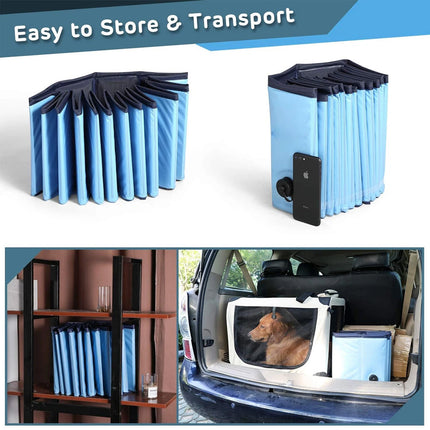 120x30cm Foldable Pet Swimming Pool Durable PVC Dog Pool for Outdoor & Indoor Use Light Blue