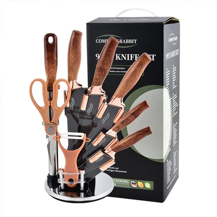 Kitchen Knife 9pcs Block Set Microsharp Knives Stainless Steel Gift Scissor Tool