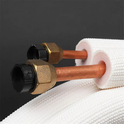 1/4'' 3/8'' Insulated Copper Pipe Air Conditioner Fitting Twin Pair Coil Tube 3M