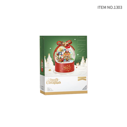 LOZ Christmas Winter House Snow Globe Mini Bricks LED Building Toy Gift 466pcs