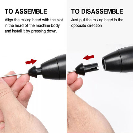 Handheld Electric Milk Frother Foam Maker Coffee Whisk Drink Mixer Wand Egg Beat (Black)