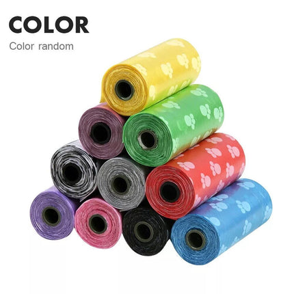 100 Rolls/ 1500 Bags Pet Dog Poo Poop Bags Puppy Waste Biodegradable Bag Disposable BulkOpen Color footprints