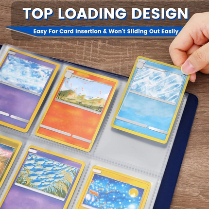 9 Pocket Cards Sleeves Clear Trading Card Binder Sleeves Cards Storage 60 Pages