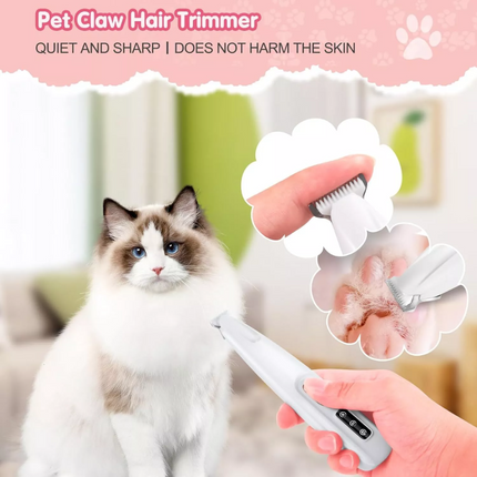 Dog Paw Trimmer Fully Waterproof Pet Hair Trimmer with LED Display Dog Clippers