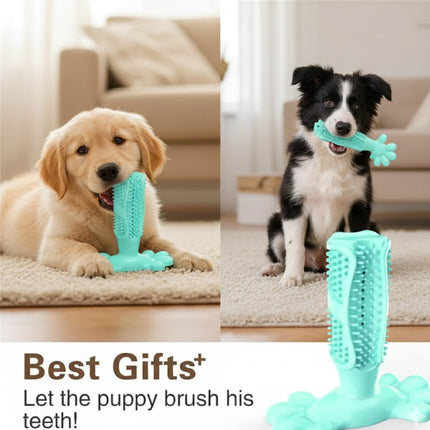 Teal L Size Dog Toothbrush Toy Clean Teeth Brushing Stick Mouth Chewing Dental Care Play Dog