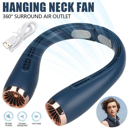 Rechargeable Portable Neck Fan Personal Hanging Bladeless Cooling Fan Hands-Free