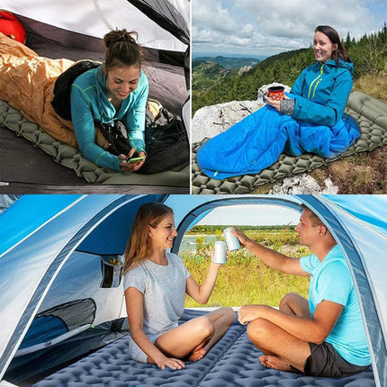 Self Inflating Mattress Camping Hiking Airbed Mat Sleeping with Pillow Bag Camp Grey