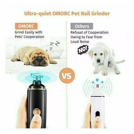 Electric Dog Toe Nail File Grinder Clippers Pet Cat Claw Grooming Trimmer Tools