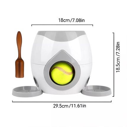 Automatic Dog Tennis Ball Launcher Reward Feeder Interactive Pet Training Game Grey