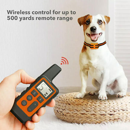 Anti-Bark Electric Shock Pet Dog Training E-Collar Obedience Remote Control Orange