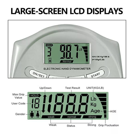 Handful Grip Strength Tester Hand Dynamometer Gripping Power Multi-Occasional