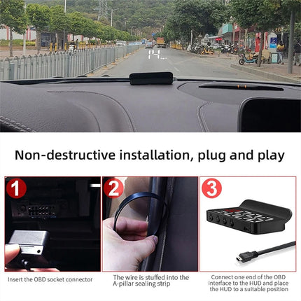 Speedometer Universal Car HUD Digital Head Up Display Speed Control Warning