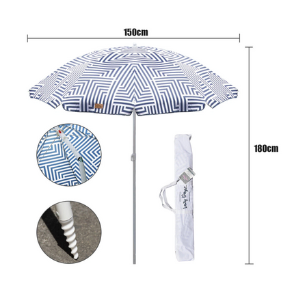 Outdoor Beach Umbrella 1.8m Sun Shade Awning w/Carry Bag Tilt Pool Home Garden