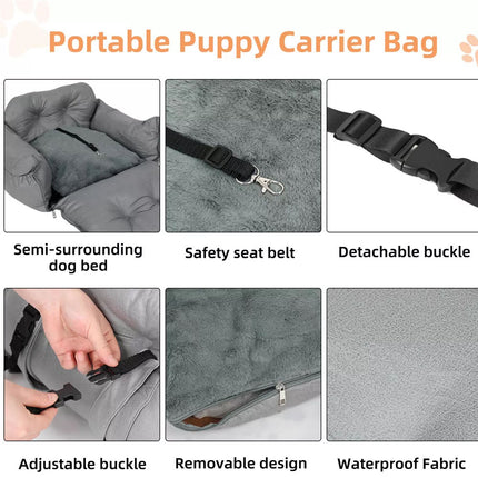Safe Dog Car Booster Seat Belt Pet Protector Portable Travel Bed Basket Washable