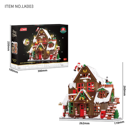 LED Christmas Cabin House Interactive Building Blocks Mini Bricks Toy Gift AU