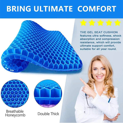 2Pcs Double Layer Honeycomb Seat Comfort Support Cushion Flex Back Spine Pain Relief