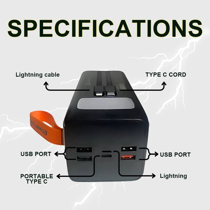 50000mAh Bank Power 22.5W PD Fast Charging F/phone Outdoor Camping Power Supply