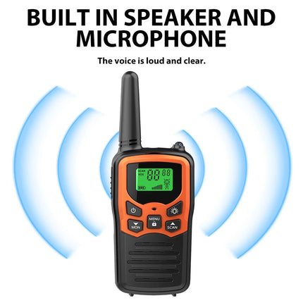 2x Walkie Talkies 10KM Long Range Two-Way Walkie-Talkie Radios w/ LED Flashlight Yellow