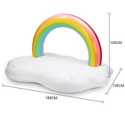 Giant Inflatable Rainbow Swimming Pool Lounger Float Raft Bed Beach Toy Gifts