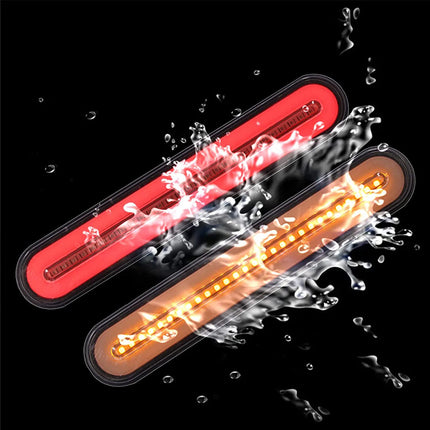 2Pcs Halo Neon LED TruckTrailer Flowing Turn Signal Rear Brake Tail Light 12-24V