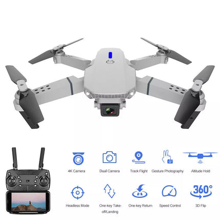 4K 1080P Drone WIFI FPV Camera 3 Batteries Foldable Selfie RC Quadcopter